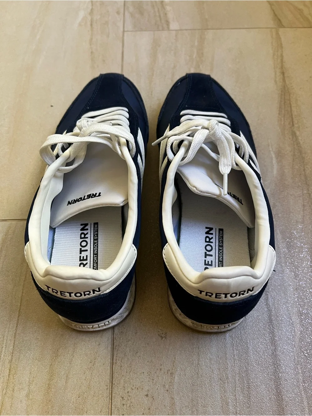 Tretorn Navy and White Women's Retro Sneakers